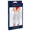 White - Side - Fever Womens-Ladies Bow Opaque Hold Up Stockings