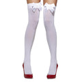 White - Front - Fever Womens-Ladies Bow Opaque Hold Up Stockings