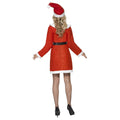 Red - Back - Smiffys Womens-Ladies Miss Santa Christmas Costume