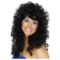 Black - Front - Smiffys Womens-Ladies Boogie Babe Wig