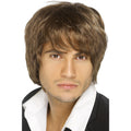 Brown - Front - Smiffys Mens Boy Band Wig