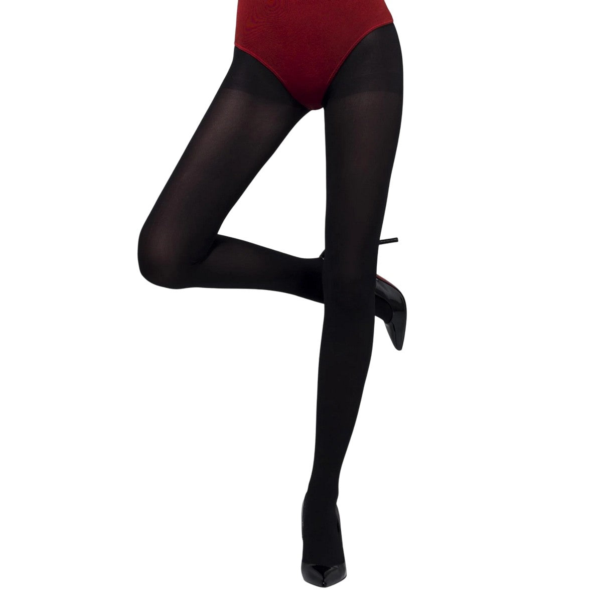 Black - Back - Fever Womens-Ladies Plain Opaque Tights