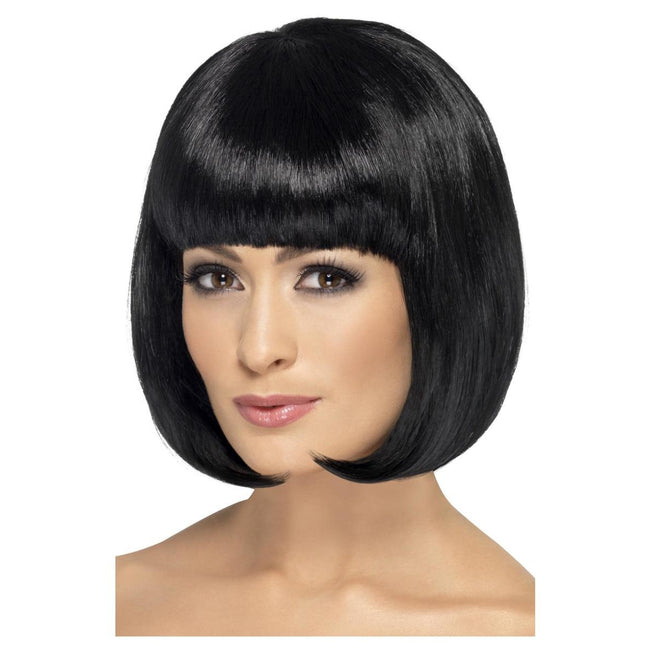 Black - Front - Smiffys Womens-Ladies Partyrama Wig