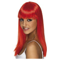 Neon Red - Front - Smiffys Womens-Ladies Glamourama Wig