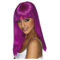 Neon Purple - Front - Smiffys Womens-Ladies Glamourama Wig