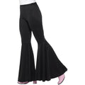 Black - Back - Smiffys Womens-Ladies Flared Trousers