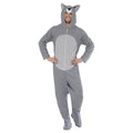 Grey - Front - Smiffys Unisex Adult Wolf Hooded Costume