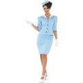 Blue - Side - Smiffys Womens-Ladies Air Hostess Costume Set