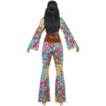 Multicoloured - Back - Smiffys Womens-Ladies Flower Power Hippy Costume