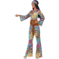 Multicoloured - Side - Smiffys Womens-Ladies Flower Power Hippy Costume