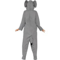 Grey - Back - Smiffys Unisex Adult Elephant Hooded Costume