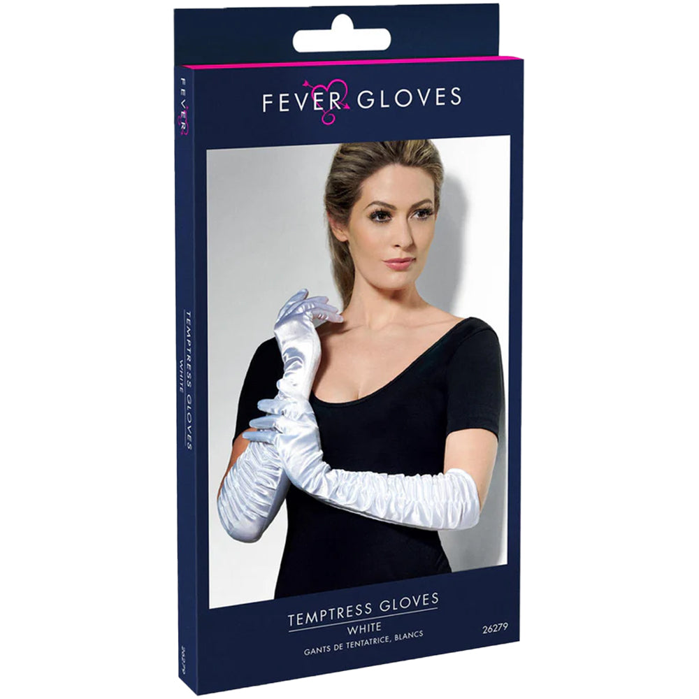 White - Side - Smiffys Womens-Ladies Temptress Gloves