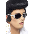 Silver-Black - Side - Smiffys Unisex Adult Shades Elvis Presley Prop