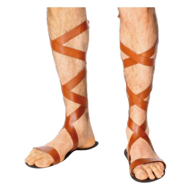 Brown - Back - Smiffys Mens Roman Costume Footwear