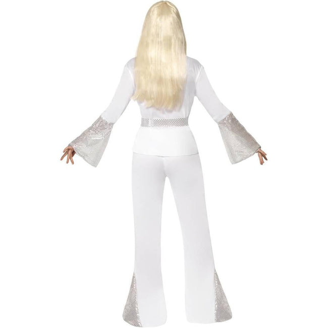 White - Side - Smiffys Womens-Ladies 70s Disco Costume