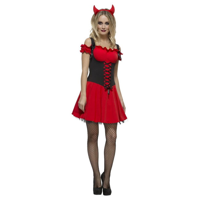 Red - Front - Fever Womens-Ladies Wicked Devil Costume Set