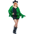 Green - Front - Fever Womens-Ladies Tinsel Festival Costume Jacket