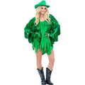 Green - Back - Fever Womens-Ladies Tinsel Festival Costume Jacket