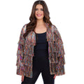 Rainbow Dream - Front - Fever Womens-Ladies Tinsel Festival Costume Jacket