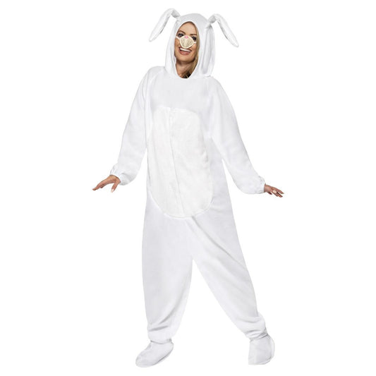 White - Front - Smiffys Unisex Adult Rabbit Costume Set
