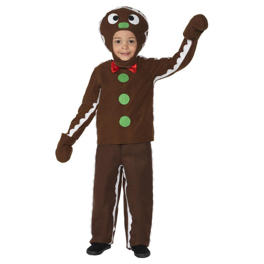 Brown - Front - Smiffys Childrens-Kids Gingerbread Man Christmas Costume Set