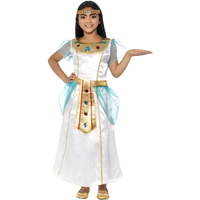 White - Back - Smiffys Girls Deluxe Cleopatra Costume Dress