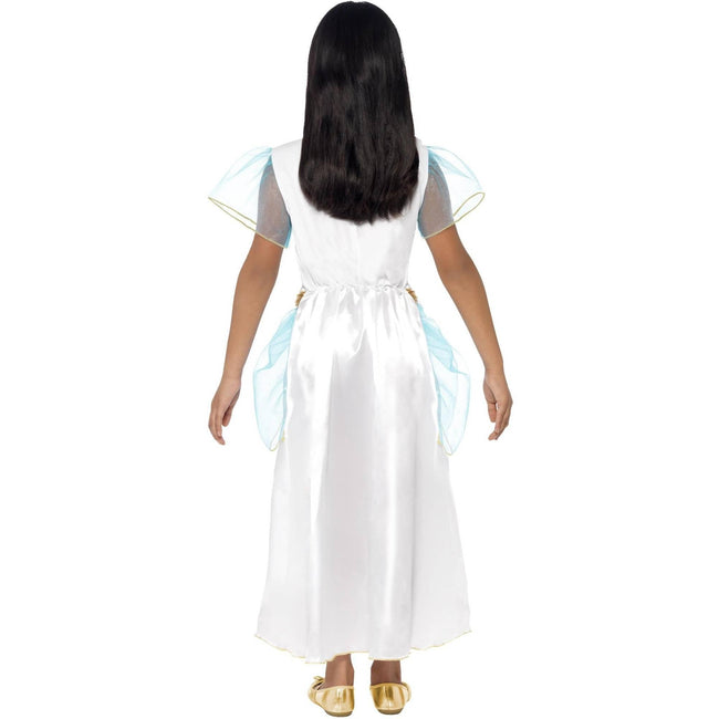 White - Side - Smiffys Girls Deluxe Cleopatra Costume Dress