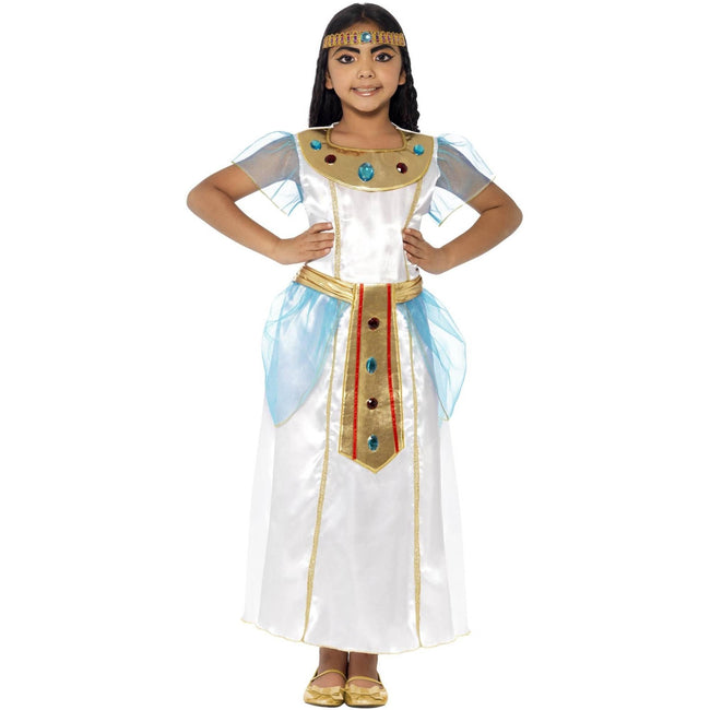 White - Pack Shot - Smiffys Girls Deluxe Cleopatra Costume Dress