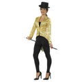 Gold - Front - Smiffys Womens-Ladies Sequins Costume Tailcoat