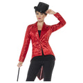 Red - Front - Smiffys Womens-Ladies Sequins Costume Tailcoat
