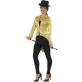 Gold - Back - Smiffys Womens-Ladies Sequins Costume Tailcoat