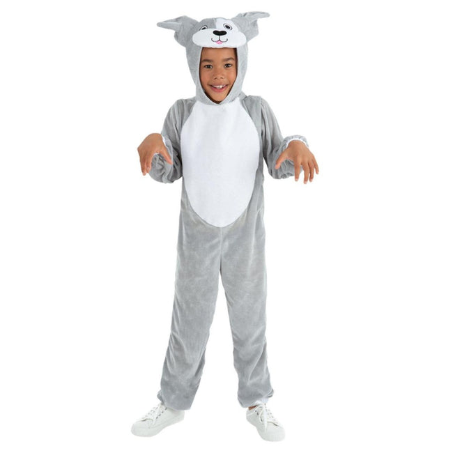 Grey-White - Front - Smiffys Childrens-Kids Dog Costume