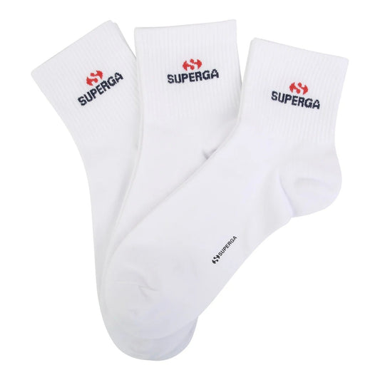 White - Front - Superga Unisex Adult Logo Ankle Socks (Pack Of 3)