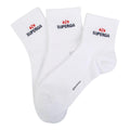 White - Front - Superga Unisex Adult Logo Ankle Socks (Pack of 3)