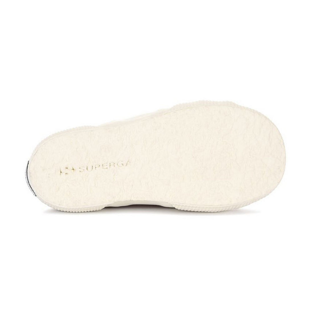 Matt Silver Grey-Avorio - Pack Shot - Superga Childrens-Kids 2750 Metallic Touch Fastening Canvas
