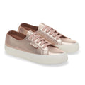 Rose Pink-Avorio - Front - Superga Womens-Ladies 2750 Nappa Leather Trainers