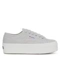 Grey Silver-Avorio - Front - Superga Unisex Adult 2790 Linea Up Down Trainers