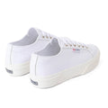 Optic White-Avorio - Back - Superga Womens-Ladies 2740 Nappa Leather Platform Trainers