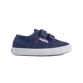 Navy-White - Front - Superga Childrens-Kids 2750 Easylite Touch Fastening Trainers