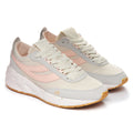 Beige Gesso-Light Grey-Pink Ish - Front - Superga Unisex Adult 4089 TS Faux Leather Slim Trainers