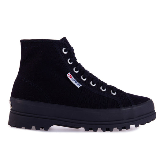 Blue Anthracite - Front - Superga Womens-Ladies 2341 Cotu Alpina High Tops