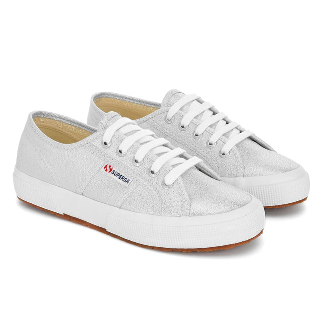 Grey Silver - Front - Superga Unisex Adult 2750 Lamew Metallic Trainers