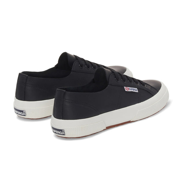 Black-Avorio - Back - Superga Womens-Ladies 2750 Nappa Leather Trainers