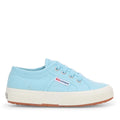 Crystal Azul-Avorio - Front - Superga Childrens-Kids 2750 Jcot Leather Trainers
