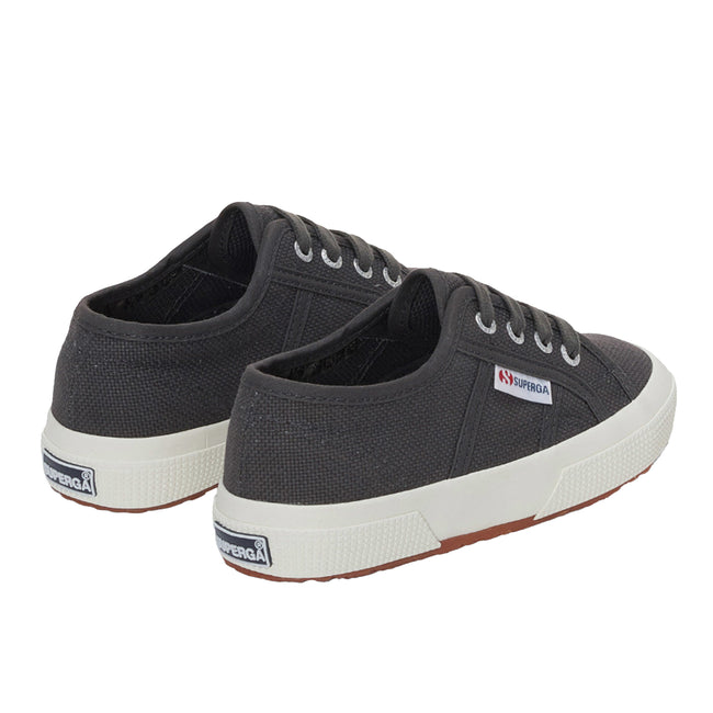 Grey Magnet-Avorio - Side - Superga Childrens-Kids 2750 Jcot Leather Trainers