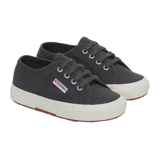 Grey Magnet-Avorio - Lifestyle - Superga Childrens-Kids 2750 Jcot Leather Trainers
