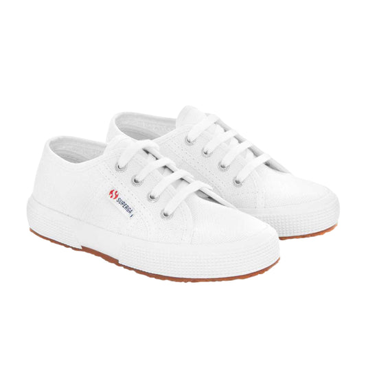 White - Front - Superga Childrens-Kids 2750 Jcot Leather Trainers