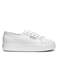 Optical White - Front - Superga Womens-Ladies 2730 Nappa Leather Lace Up Trainers