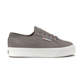 Grey Bluish-Avorio - Side - Superga Womens-Ladies 2730 Nappa Leather Lace Up Trainers