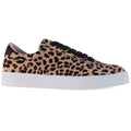 Beige - Front - Superga Womens-Ladies 2843 Club S Leopard Print Cowhide Leather Trainers